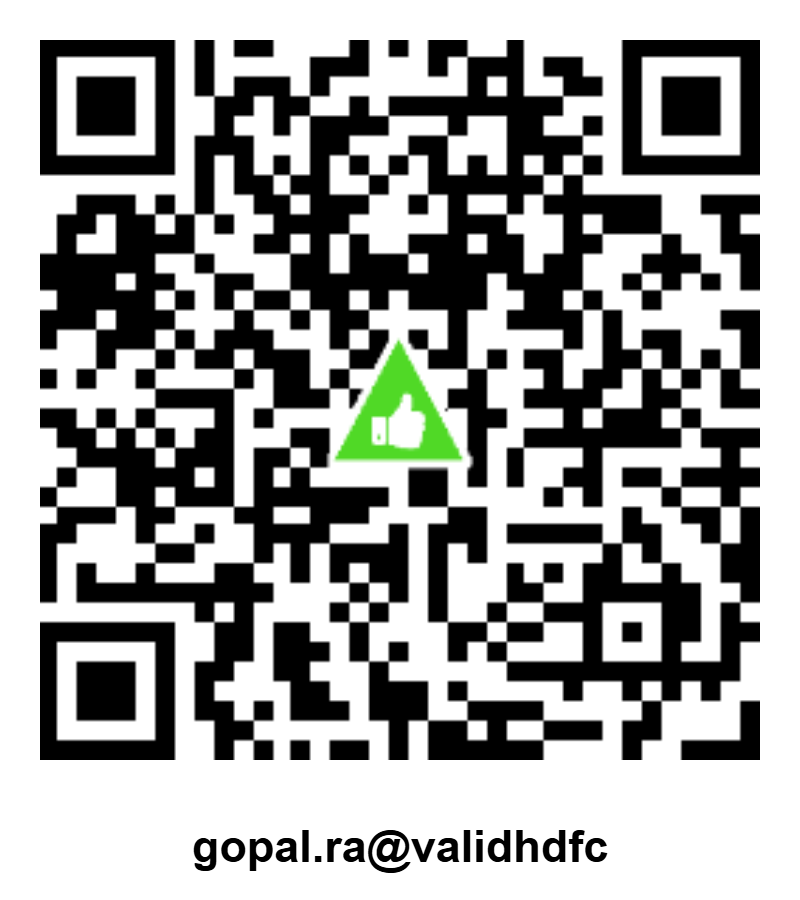 QR code for UPI ID gopal.ra@validhdfc — SEBI-validated HDFC payment handle